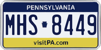 PA license plate MHS8449
