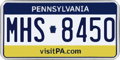 PA license plate MHS8450