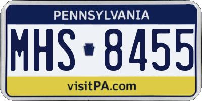 PA license plate MHS8455