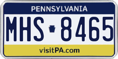 PA license plate MHS8465