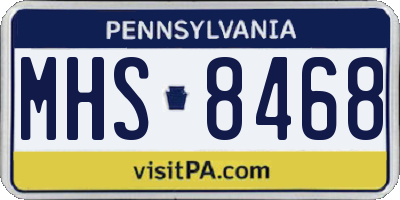 PA license plate MHS8468