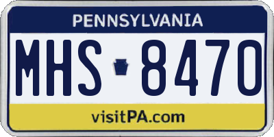 PA license plate MHS8470