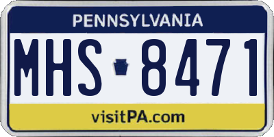 PA license plate MHS8471