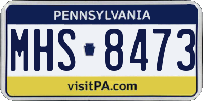 PA license plate MHS8473