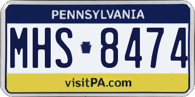 PA license plate MHS8474