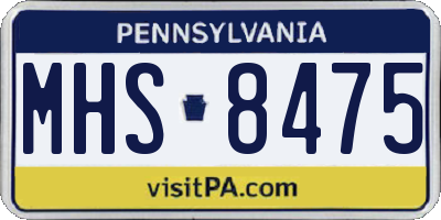 PA license plate MHS8475