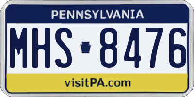PA license plate MHS8476