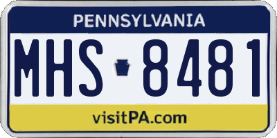 PA license plate MHS8481