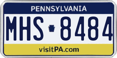 PA license plate MHS8484