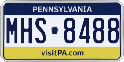 PA license plate MHS8488