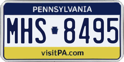 PA license plate MHS8495