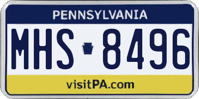 PA license plate MHS8496