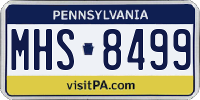 PA license plate MHS8499