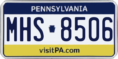 PA license plate MHS8506