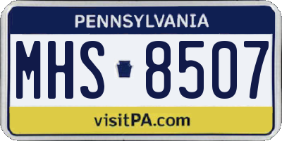 PA license plate MHS8507