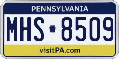 PA license plate MHS8509