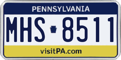 PA license plate MHS8511