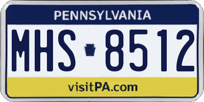 PA license plate MHS8512