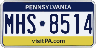 PA license plate MHS8514