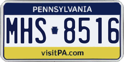 PA license plate MHS8516