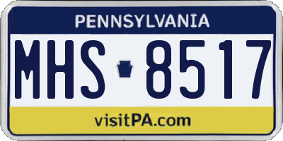 PA license plate MHS8517