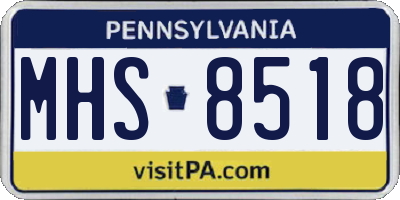 PA license plate MHS8518