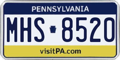 PA license plate MHS8520