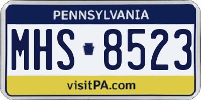 PA license plate MHS8523