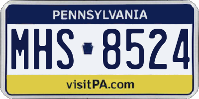PA license plate MHS8524