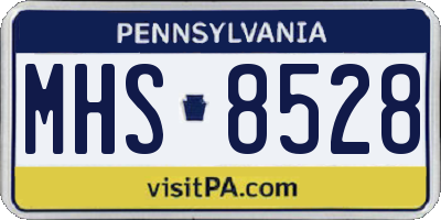 PA license plate MHS8528
