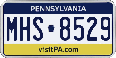 PA license plate MHS8529