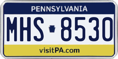 PA license plate MHS8530
