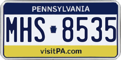 PA license plate MHS8535