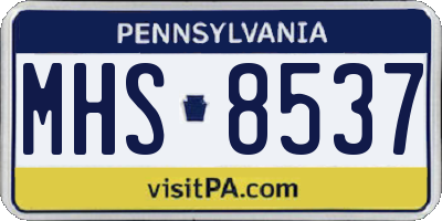 PA license plate MHS8537