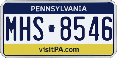 PA license plate MHS8546