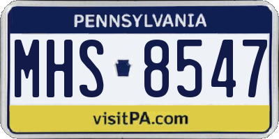 PA license plate MHS8547