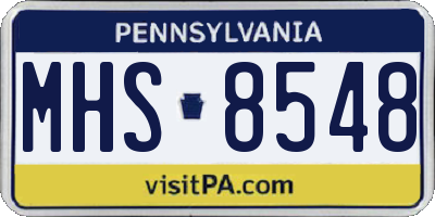 PA license plate MHS8548