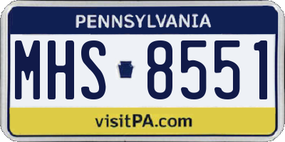 PA license plate MHS8551