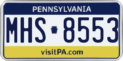 PA license plate MHS8553