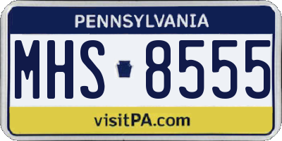 PA license plate MHS8555