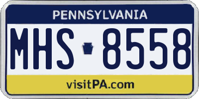 PA license plate MHS8558