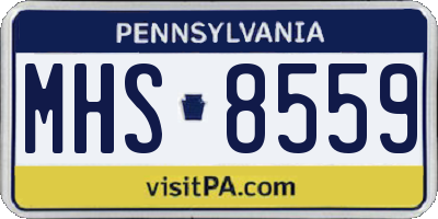 PA license plate MHS8559