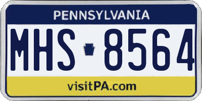 PA license plate MHS8564