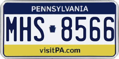 PA license plate MHS8566