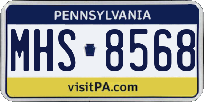PA license plate MHS8568