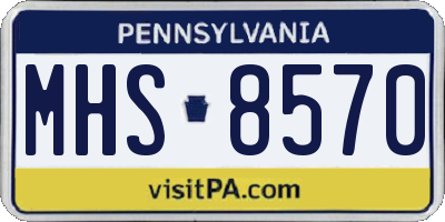PA license plate MHS8570