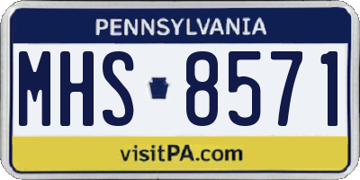 PA license plate MHS8571