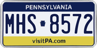 PA license plate MHS8572