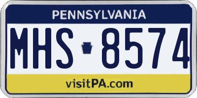 PA license plate MHS8574