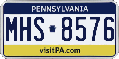PA license plate MHS8576